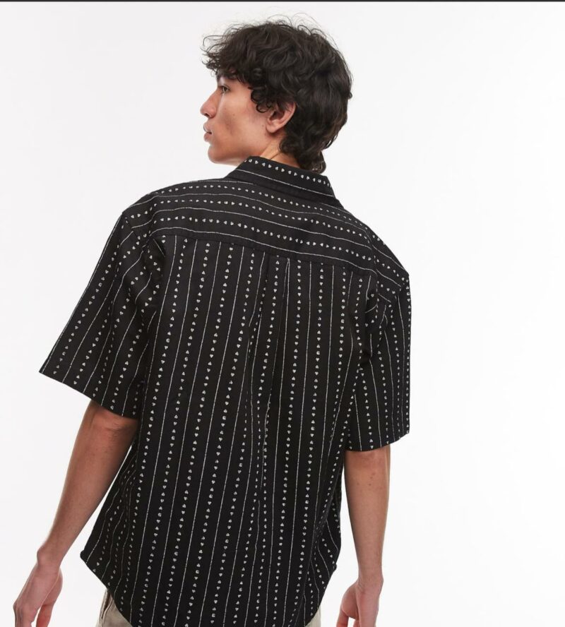 Carhartt WIP drewe short sleeve heart stripe shirt in black - Image 4