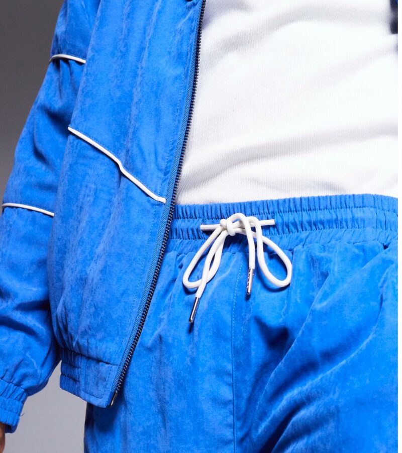 Alma De Ace logo shorts co-ord in blue - Image 4