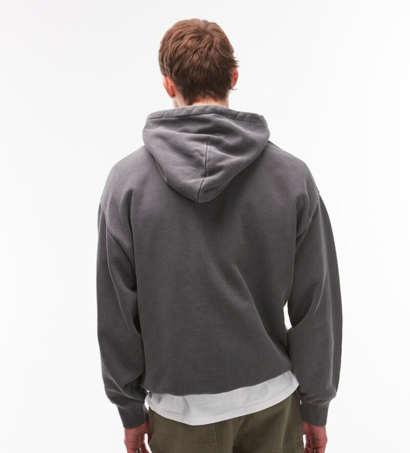Carhartt WIP library graphic hoodie in washed black - Image 4