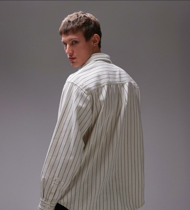 Carhartt WIP hendry stripe shirt in off white - Image 2
