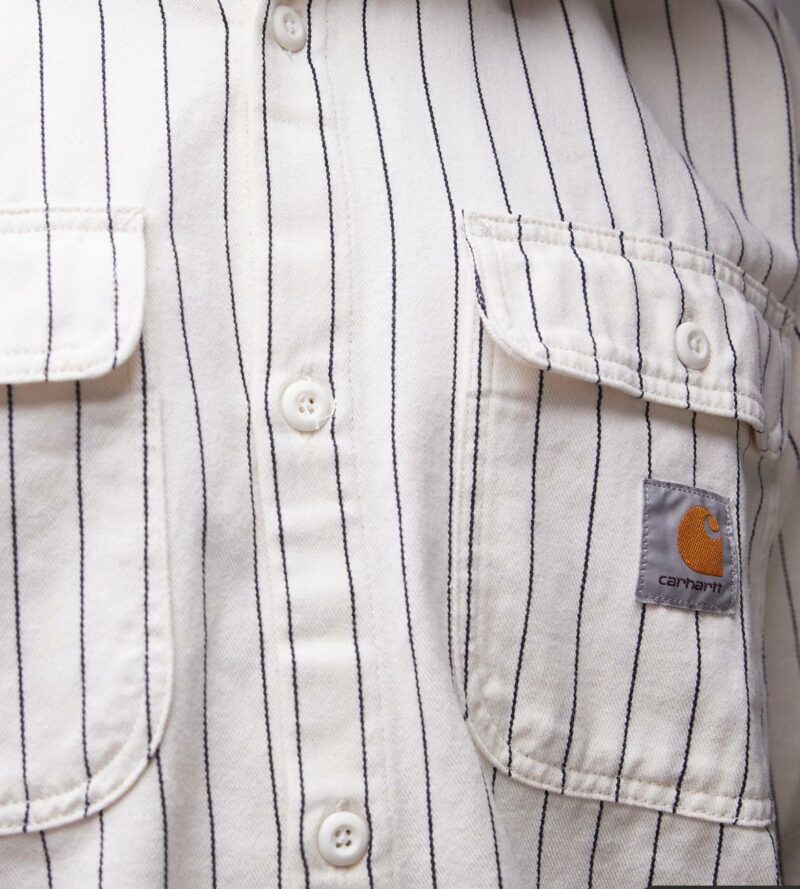 Carhartt WIP hendry stripe shirt in off white - Image 4