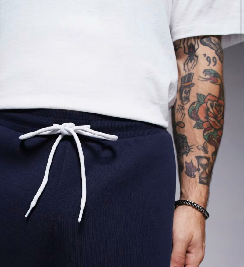 ASOS DESIGN oversized short with side piping in navy - Image 5