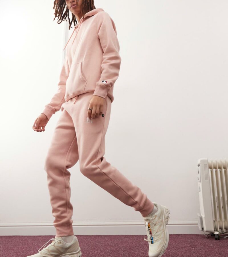 47 Brand NY Yankees mini logo jogger co-ord in dusty mauve - Image 2