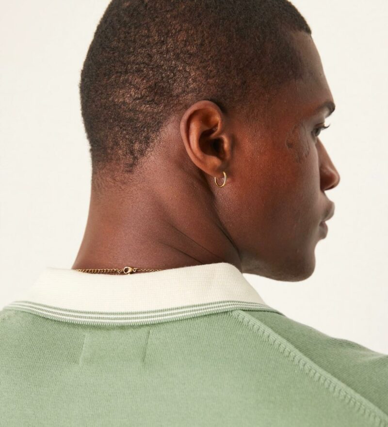 GANT logo short sleeve tipped knit polo in light green - Image 4
