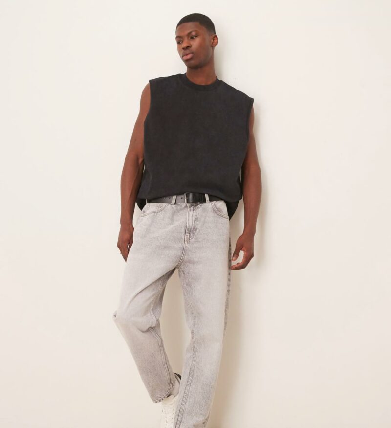 ASOS DESIGN oversized heavyweight washed tank 220gsm in black - Image 3