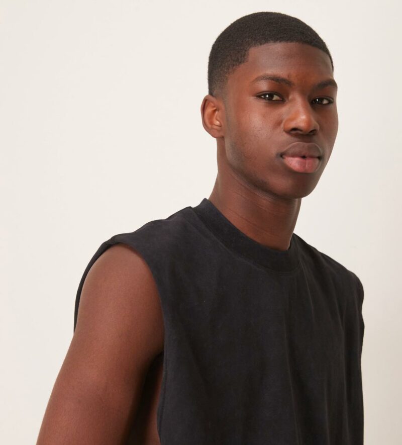 ASOS DESIGN oversized heavyweight washed tank 220gsm in black - Image 2